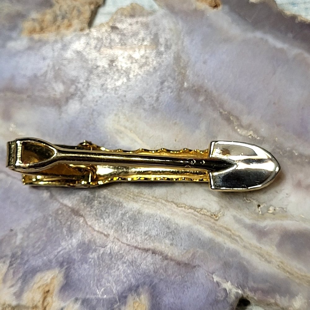 Gold and Silver Shovel Tie Clip - Picture 6 of 6
